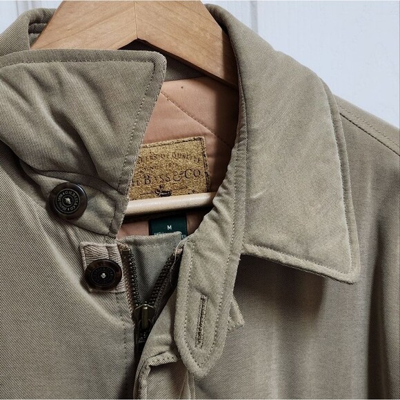 GH Bass Jacket Men Sz M Khaki Green Button Quilted Utility Field Chore Barn Coat - Picture 3 of 16